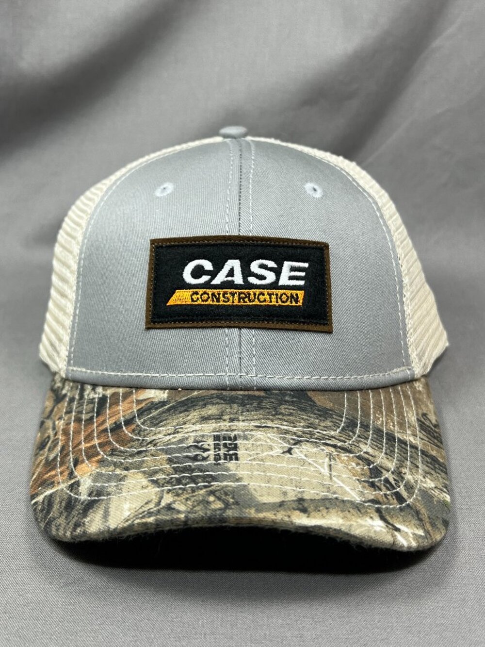 Case Construction Equipment Realtree Edge Camo Snapback Hat Gray Trucker Adult